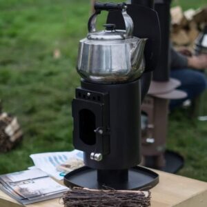Mini poêle à bois pour van The Shepherd 12 cuisson, plat, anevay stove, poêle