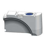 Vue arrière réservoir 65L VW T5 T6 avec raccord cannelé