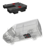 Installation réservoir eaux usées 75L Aplast sous châssis Ducato