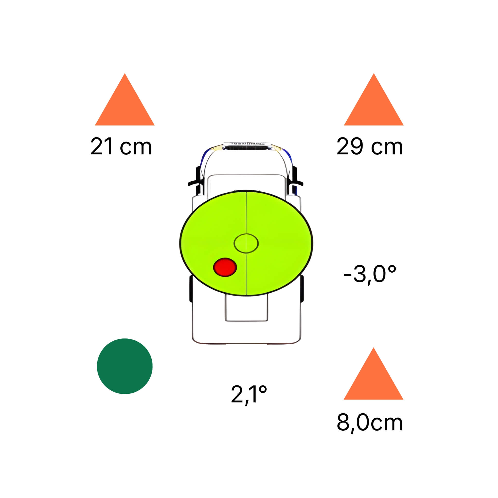 EasyLevel niveau à bulle numérique avec Bluetooth pour Van, Fourgon et Camping-Car 4 application EasyLevel affichant l'assiette du van à -3,0° avec corrections en centimètres sur chaque roue