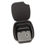 Evier Argent Bowl Thetford en email noir de 9,5 litres avec profondeur 9,9 cm