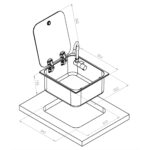 Schéma isométrique de l'évier Navy Load 352x322