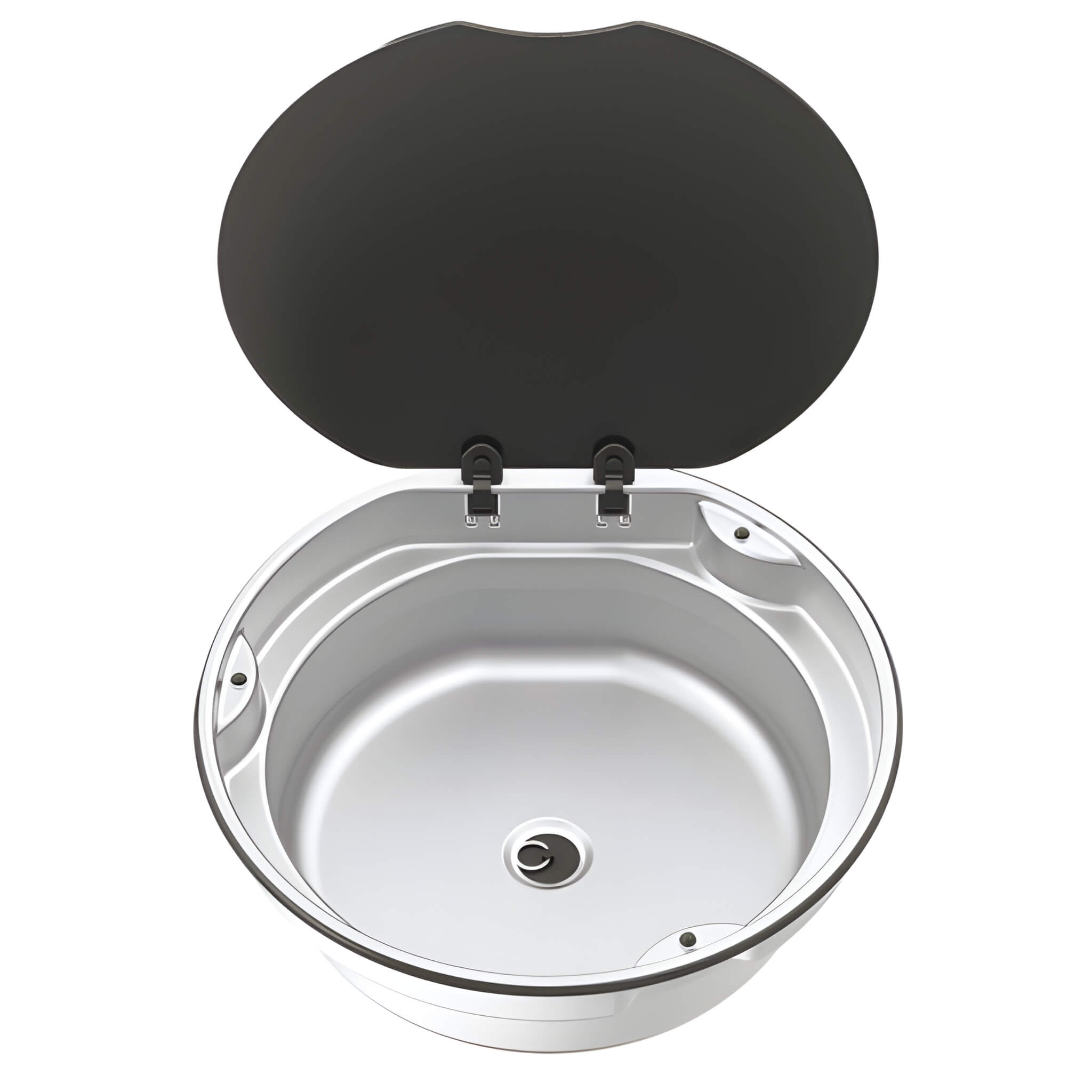 Evier couvercle Basic Line 30 Thetford 1 Évier rond Basic Line 30 Thetford en acier inoxydable diamètre 328 mm