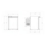 Schéma dimensions du réfrigérateur à compression EZA BLIZZ-E F40