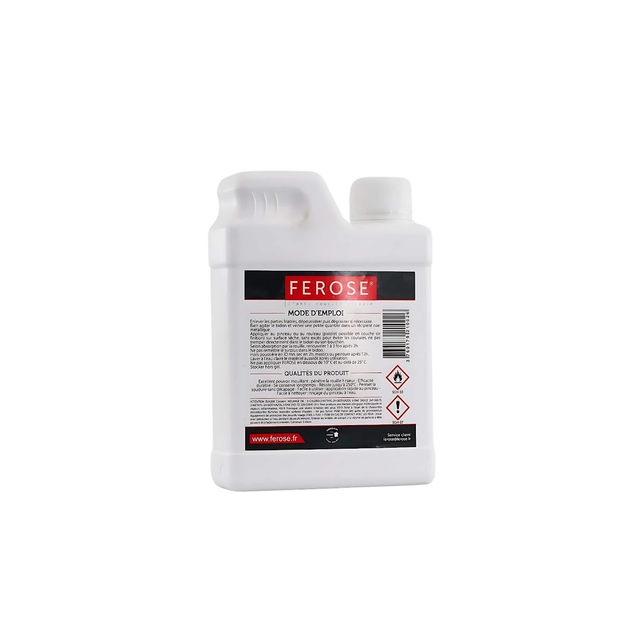 Antirouille Ferose 250 ml 2 consignes de sécurité utilisation antirouille ferose