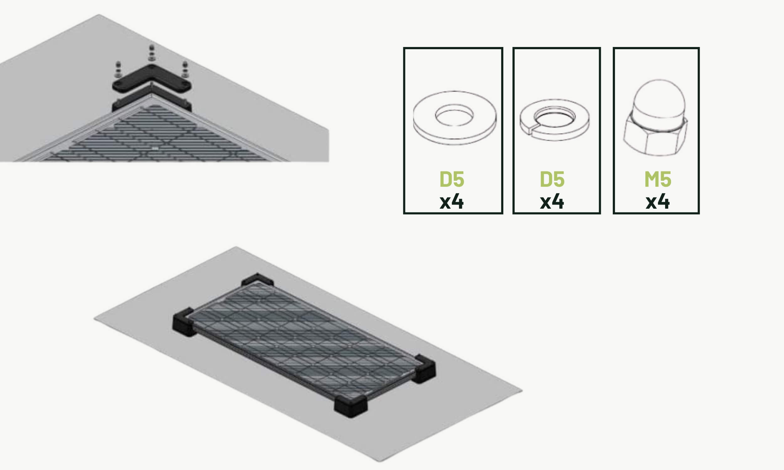 Schéma tuto fixation panneau solaire support