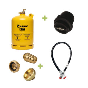 Pack réservoir GPL rechargeable Gaslow 11 kg avec boîtier noir et adaptateur