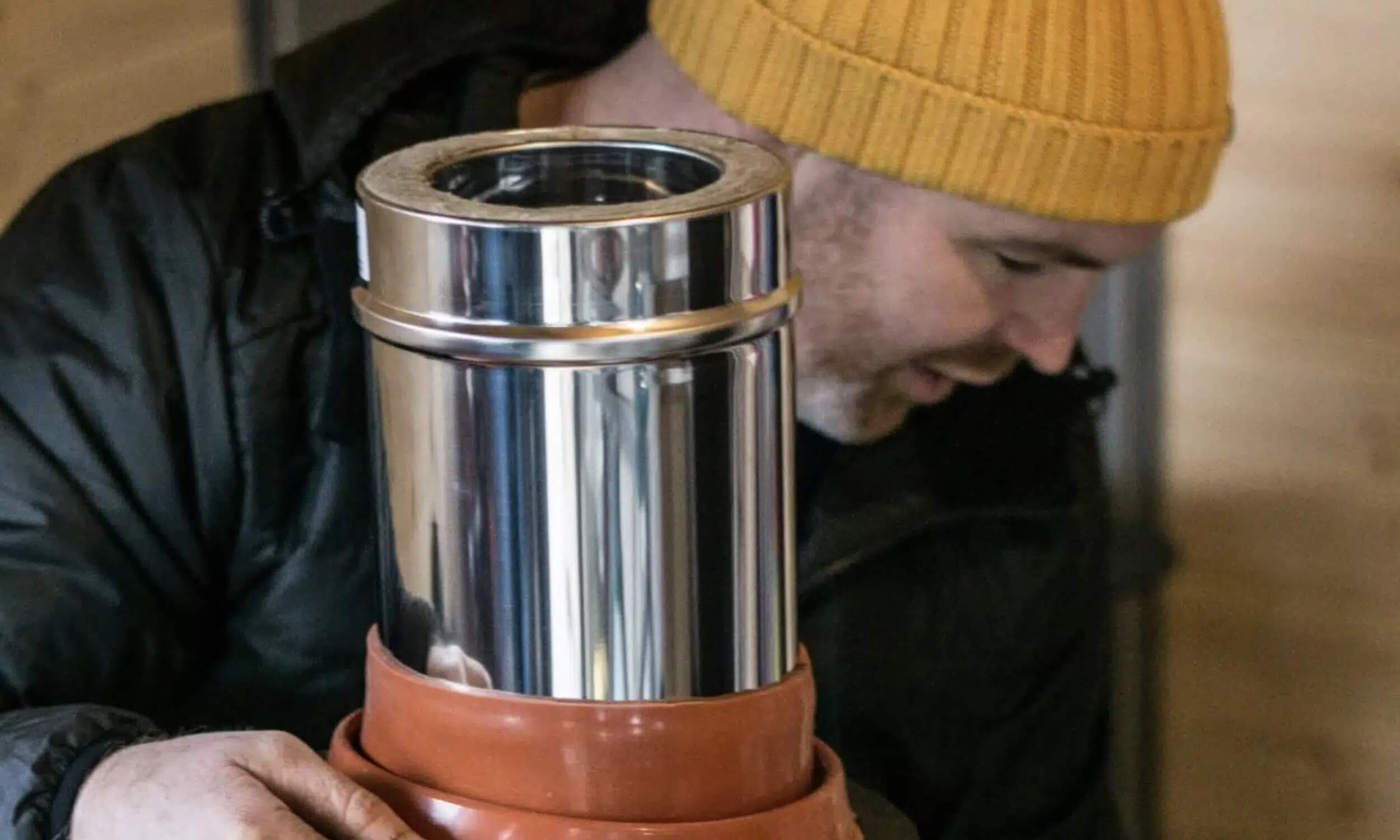 Conduit isolé pour mini poêle The Shepherd 8 glisser solin poele anevay stoves