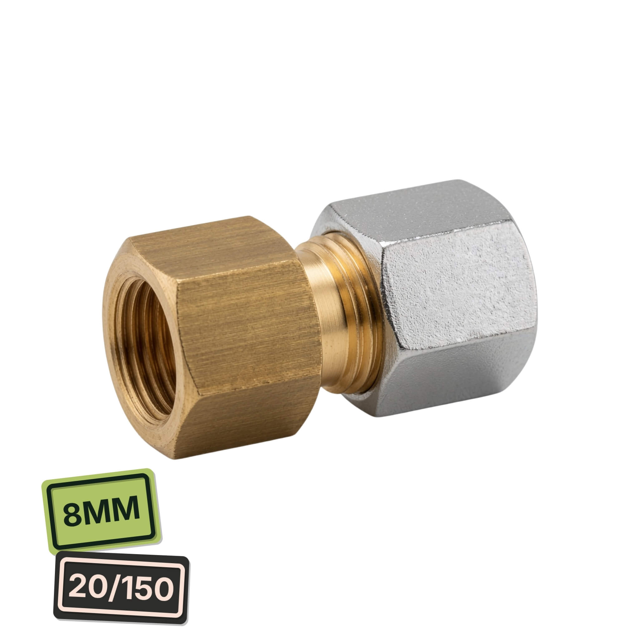 Raccord entrée 20/150 vers olive 8 mm Gok 1 Gok Raccord entree 20/150 Olive 8mm pour circuit gaz