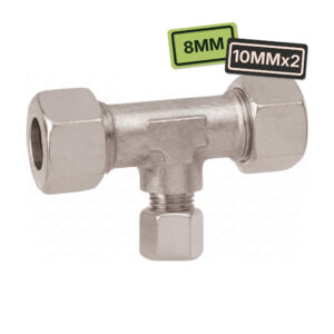 Raccord de réduction en T 10 mm x 8 mm x 10 mm GOK