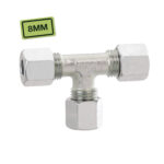 Raccord T GOK 8 mm x 8 mm x 8 mm à compression en laiton
