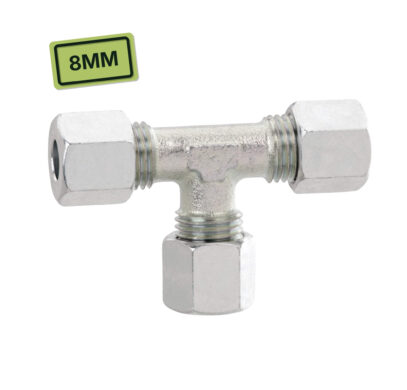 Raccord T GOK 8 mm x 8 mm x 8 mm à compression en laiton