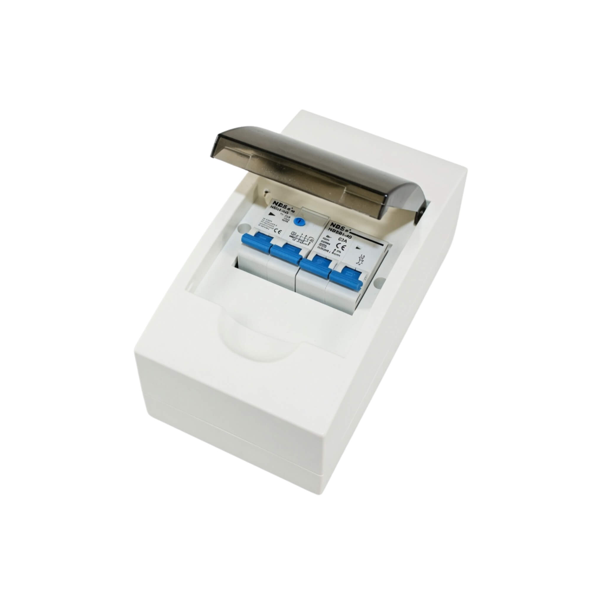 Disjoncteur 10A 230V et interrupteur différentiel 30mA Haba 1 Boîte à fusibles HABA 4 modules avec disjoncteur 10A + interrupteur différentiel 30mA pour installation électrique