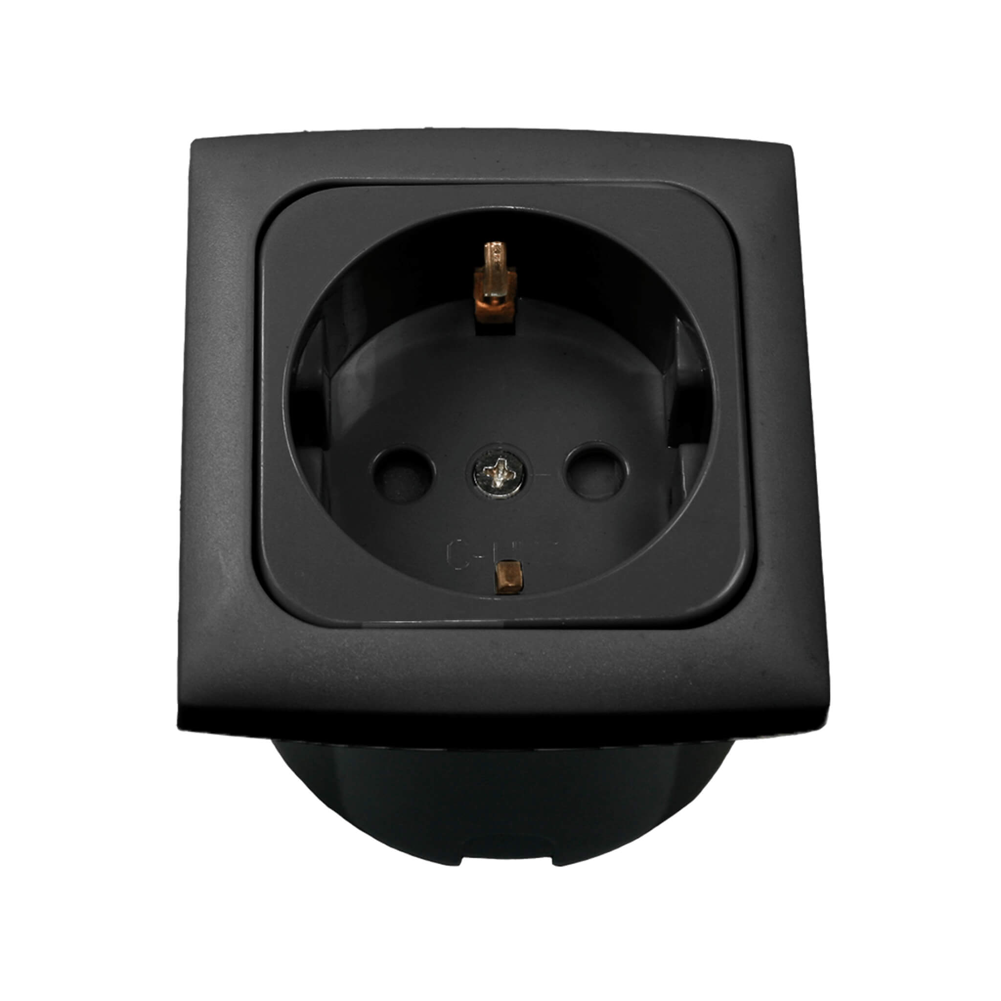 C-Line Prise Schuko 230V Cadre Opal Anthracite Haba 1 Prise électrique HABA C-Line Opal cadre anthracite pour installation 230 V de van