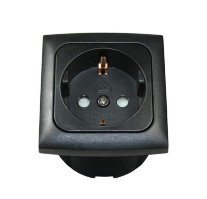 Prise électrique HABA C-Line Opal cadre noir pour installation 230 V de van