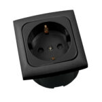 Prise secteur Schuko HABA C-Line Opal 230 V avec cadre anthracite