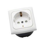 Prise secteur Schuko HABA C-Line Opal 230 V avec cadre blanc