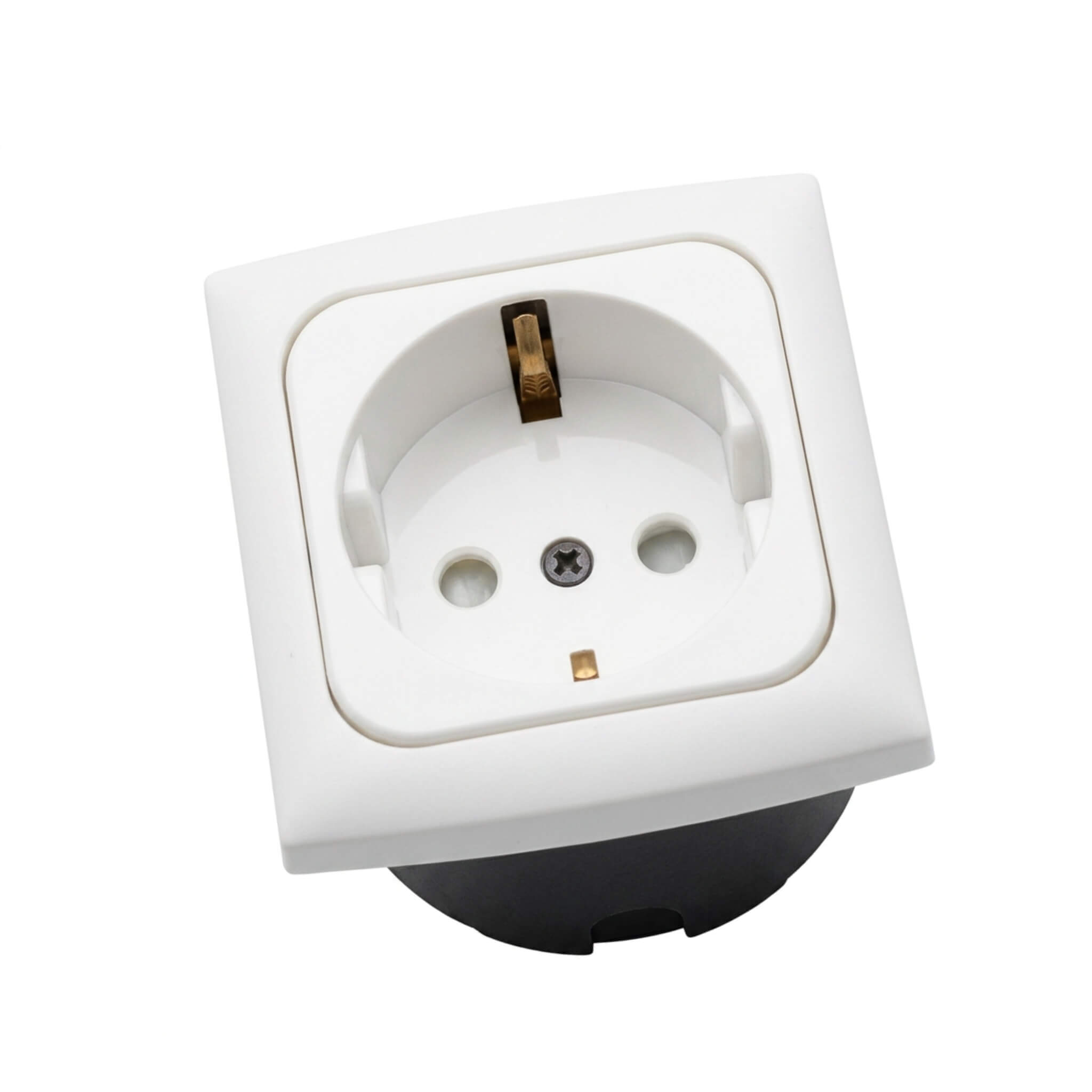 C-Line Prise Schuko 230V Cadre Opal Blanc Haba 2 Prise secteur Schuko HABA C-Line Opal 230 V avec cadre blanc