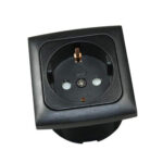 Prise secteur Schuko HABA C-Line Opal 230 V avec cadre noir
