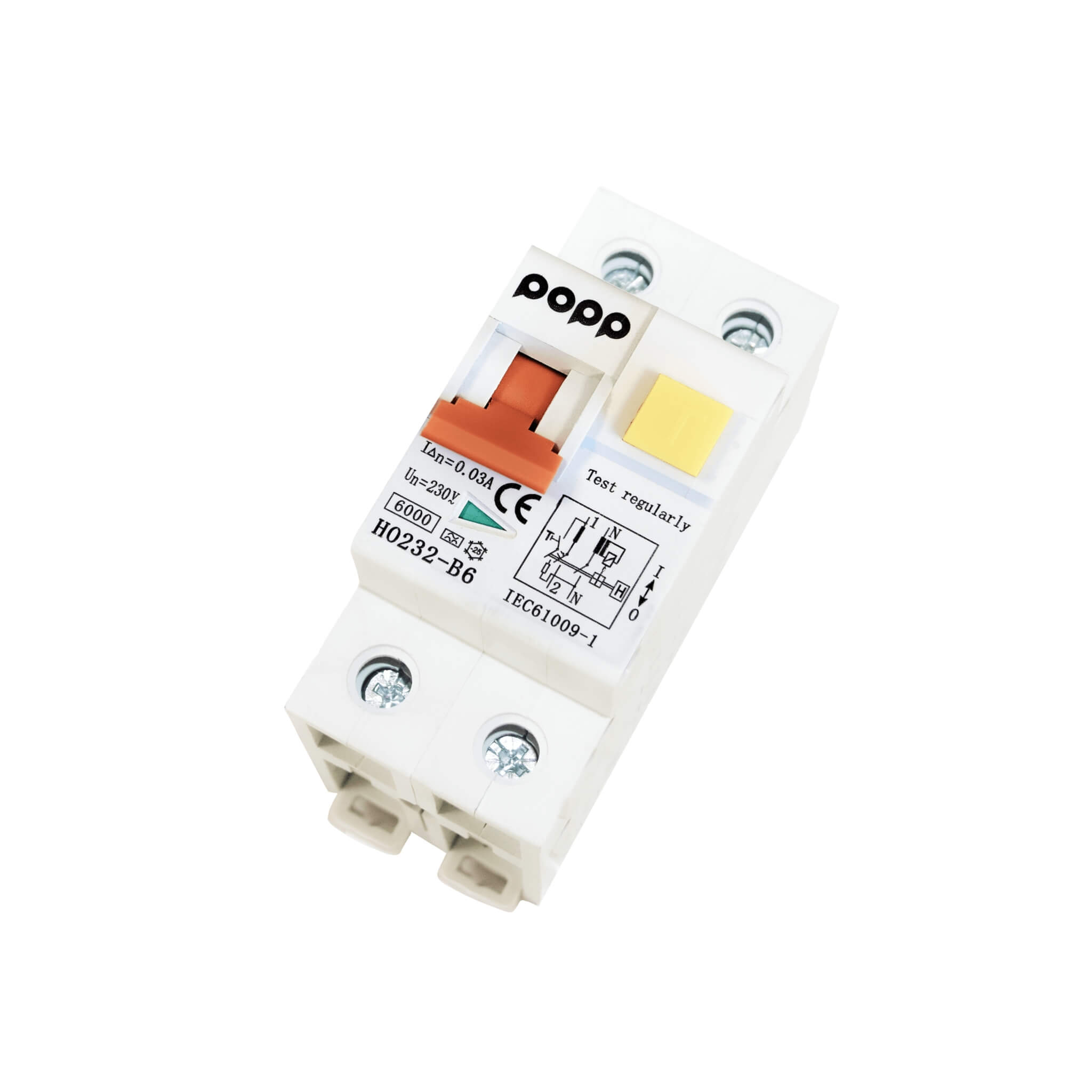 Disjoncteur différentiel 6A 30mA Haba 2 Disjoncteur HABA 6 ampères 30mA type Apour coffret de protection