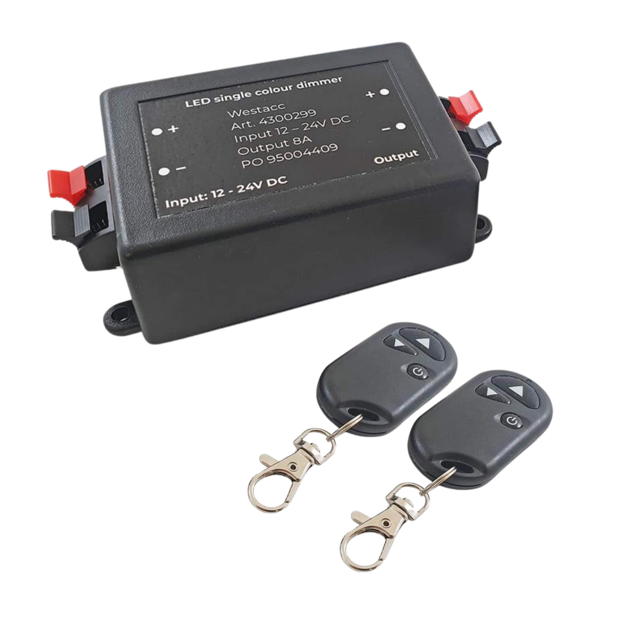 Variateur d'Intensité LED 8A avec Télécommande Haba 1 Variateur d’intensité LED HABA 8A avec télécommande pour éclairage 12 V