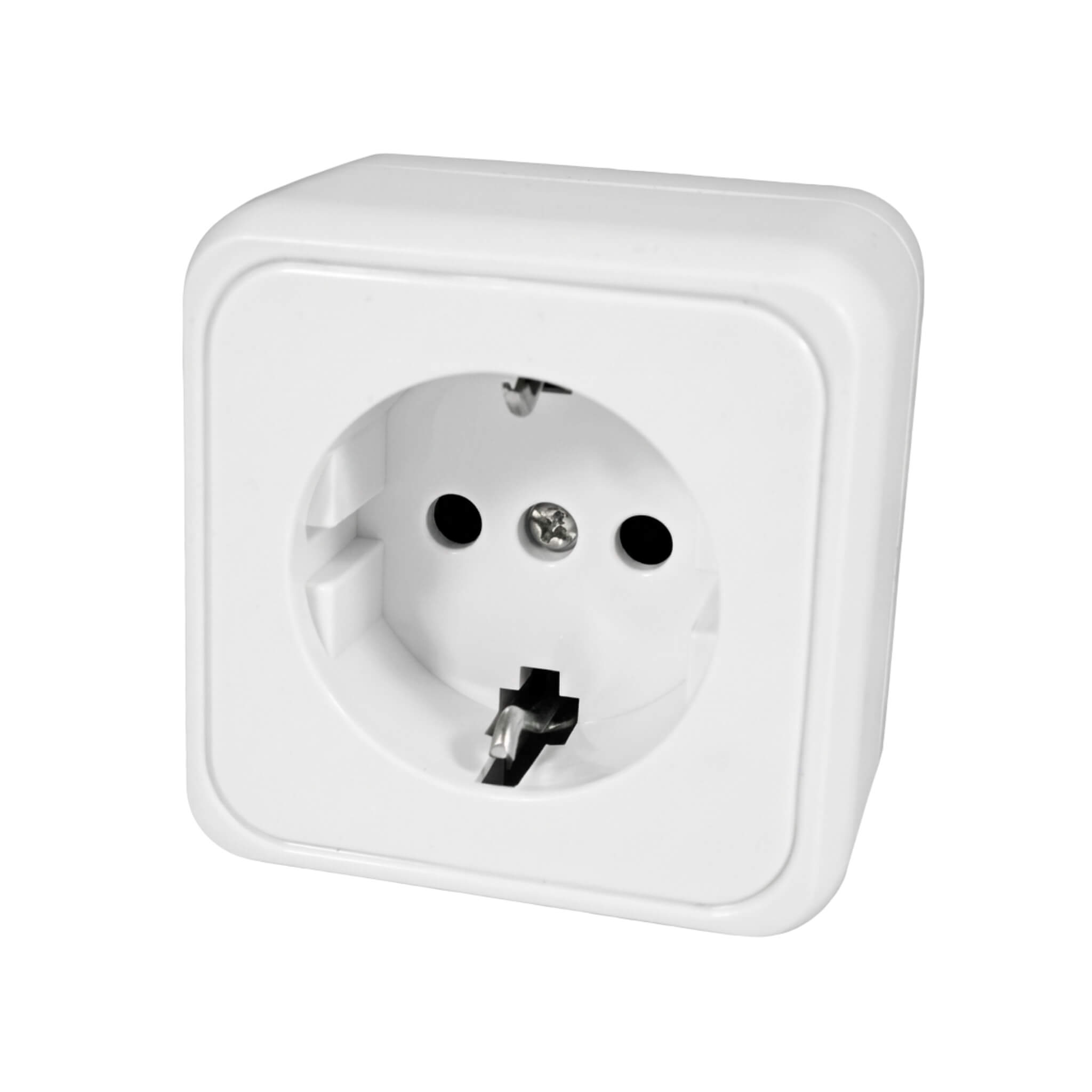 Prise 230V Schuko Murale Blanche Haba 1 Prise HABA 230 V blanche pour installation électrique de van