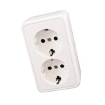 Prise de courant Schuko double HABA blanche 230 V