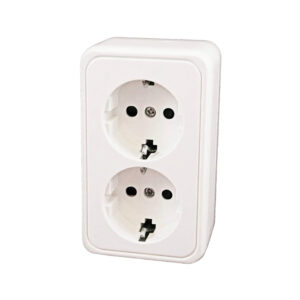 Prise double HABA 230 V blanche pour installation électrique de van