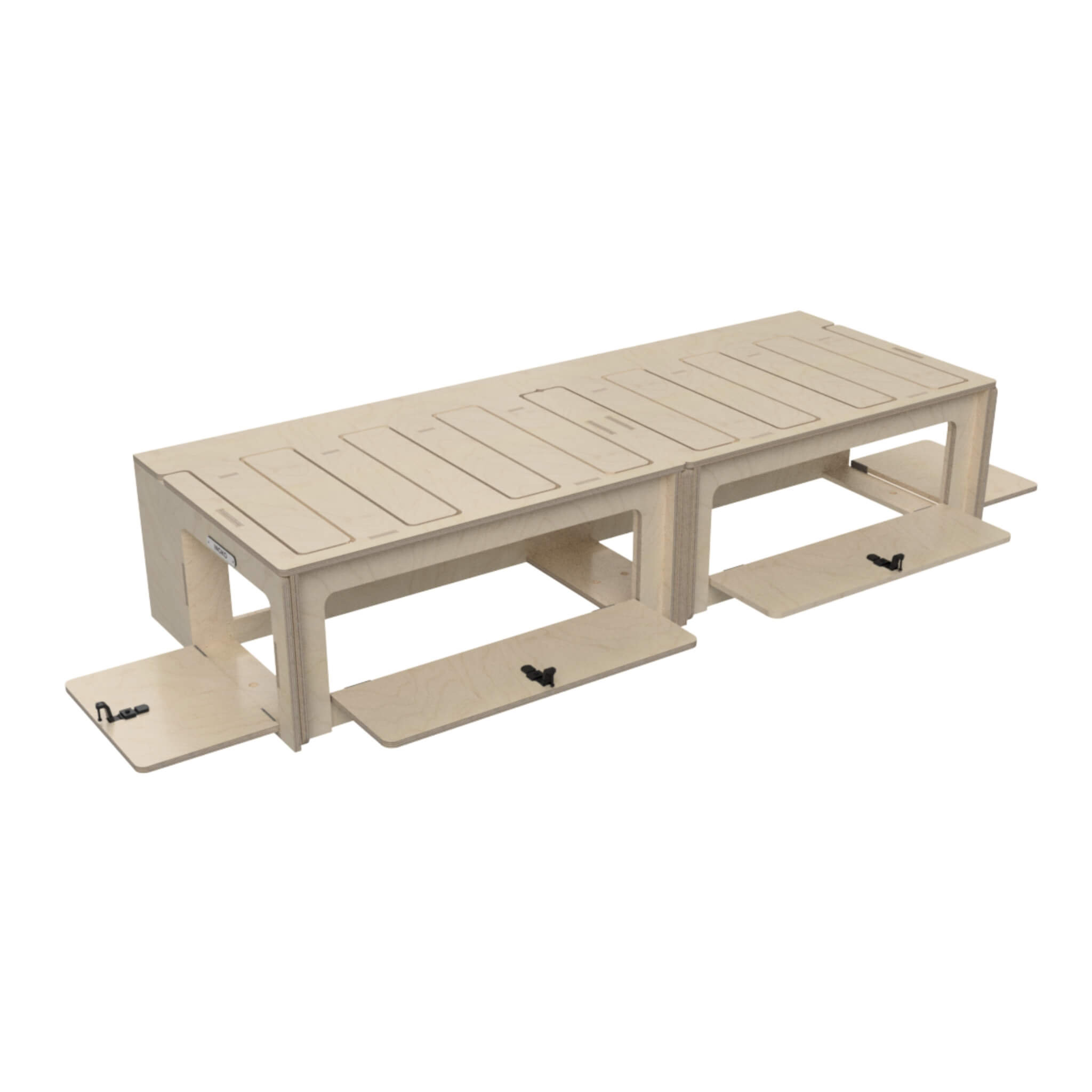 Lit Peigne 120 × 180 cm Inoko x Vancore 2 Banquette convertible en lit 120×180 avec tiroirs de rangement Inoko