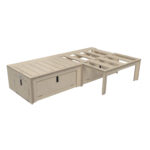 Banquette convertible en lit 120×190 avec tiroirs de rangement Inoko
