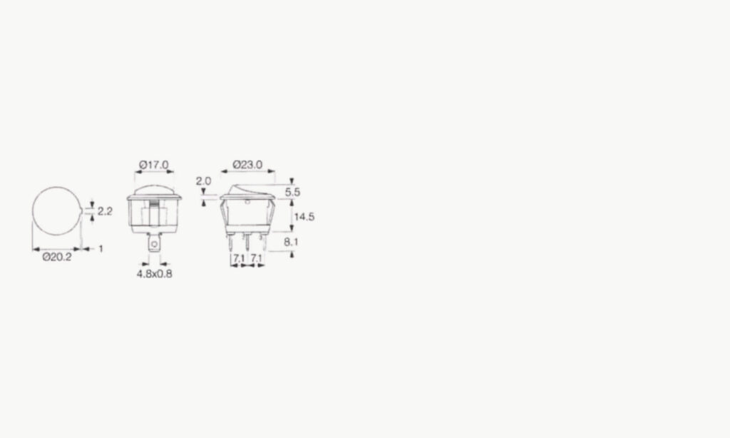Interrupteur Rocker blanc 4 dimensions, interrupteur rocker