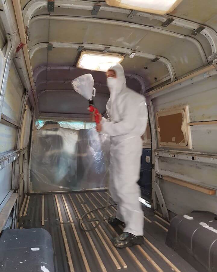 Liège Projeté Fourgon 12 kg 2 Liège projeté, fourgon aménagé, DIY