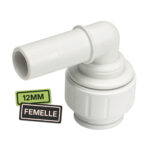 Raccord rapide équerre queue lisse 12 mm