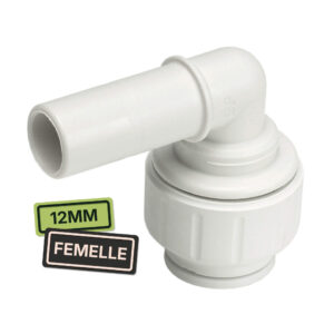 Raccord rapide équerre queue lisse 12 mm
