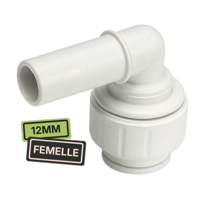 Raccord rapide équerre queue lisse 12 mm
