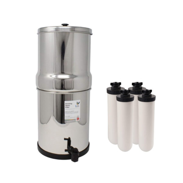 Filtrer et purifiez votre eau en van ou fourgon aménagé avec le filtre à gravité 8,5L et ses 4 cartouches