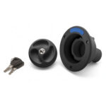 Coupelle de remplissage d'eau courte noire LILIE avec système de verrouillage à clé