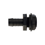 Raccord grand épaulement droit cannelé en polypropylène avec filetage 20x27mm et partie cannelée pour tuyau 18/19mm