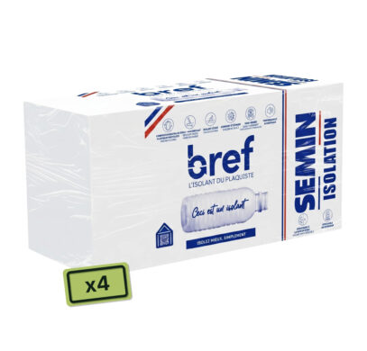 Bref isolant semi plastique recyclé 1250 x 600 mm x 4 panneaux