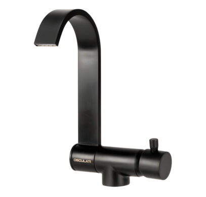 Mitigeur rabattable Style Black Line Osculati en laiton chromé noir