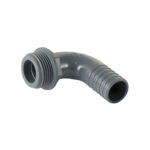 Embout coudé à 90° en polypropylène avec filetage mâle 1"1/2 et partie cannelée pour tuyau 38mm, marque Osculati