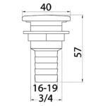 Osculati évent Flush inox diamètre 16 mm droit – solution d’aération