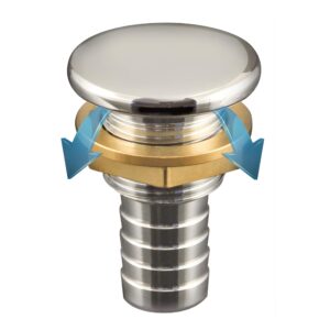 Évent Flush en acier inoxydable droit Osculati 16 mm