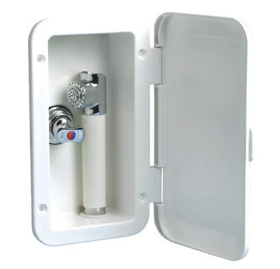 Coffret douche et mitigeur MIZAR tuyau PVC 2,5 m Montage à la verticale