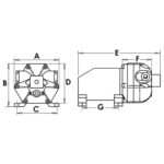 Schéma Pompe à Eau Europump 12 Volts 11L/min - 3 soupapes - OSCULATI