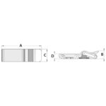 Schéma technique du loquet anti vibration Osculati à levier excentrique pour installation en van aménagé