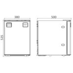 Schéma dimensions du réfrigérateur à compression Osculati 50L