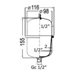 Schema vase d'expansion Osculati 1 litre en inox