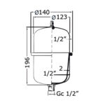 Schema vase d'expansion Osculati 2 litres en inox
