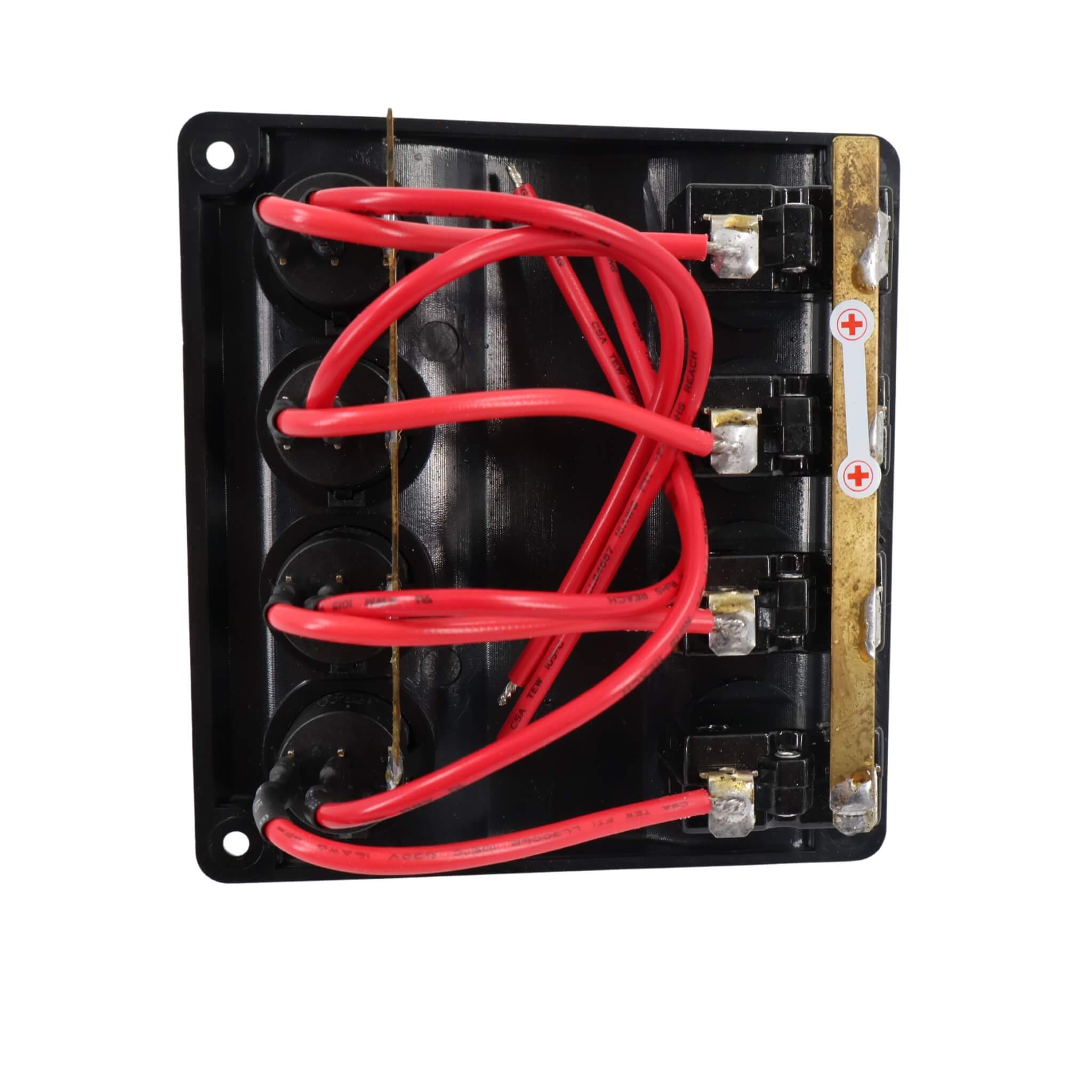 Osculati Tableau électrique WAVE 4 interrupteurs 3 Tableau 12V à disjoncteurs avec 4 interrupteurs focus branchements